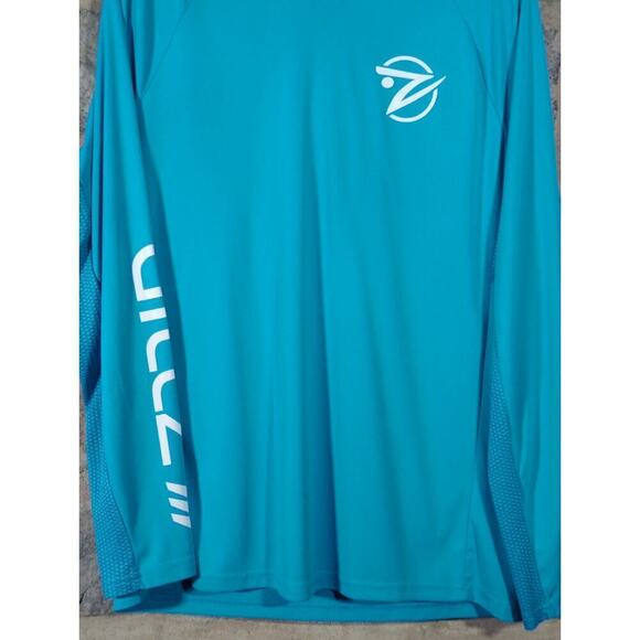 Gillz Tournament Hoodie V2 Top Men's Teal Blue Lightweight Vented Angler Fishing - Picture 4 of 13